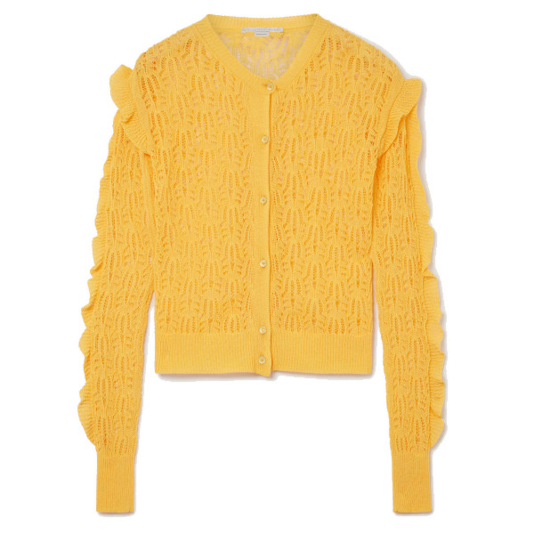 POINTELLE STITCH KNIT CARDIGAN