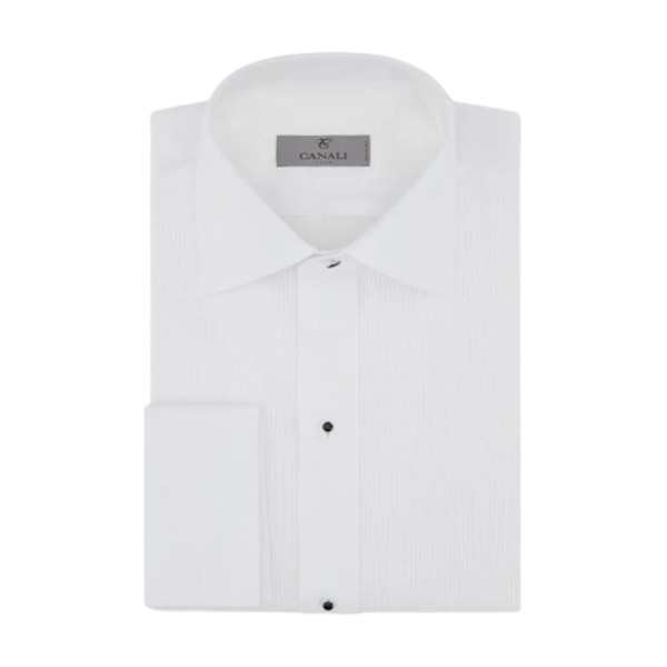 COTTON PLEATED DRESS SHIRT