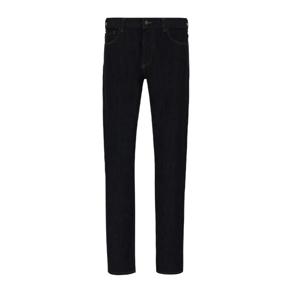 DARK WASH STRETCH DENIM 5-POCKET PANTS