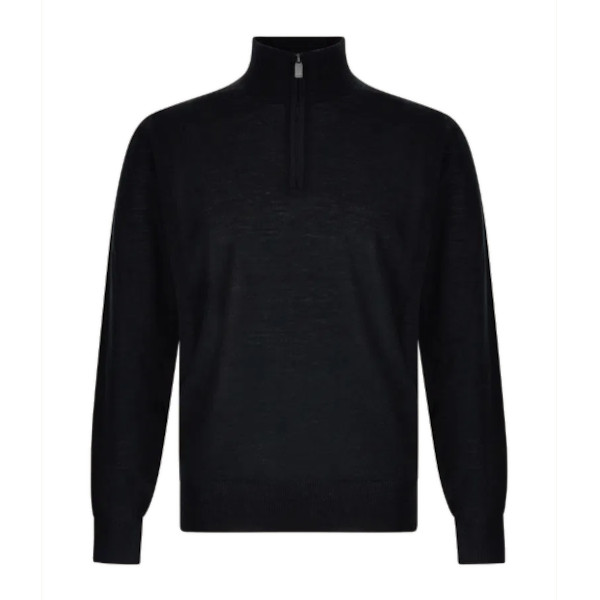 MERINO WOOL HALF ZIP SWEATER