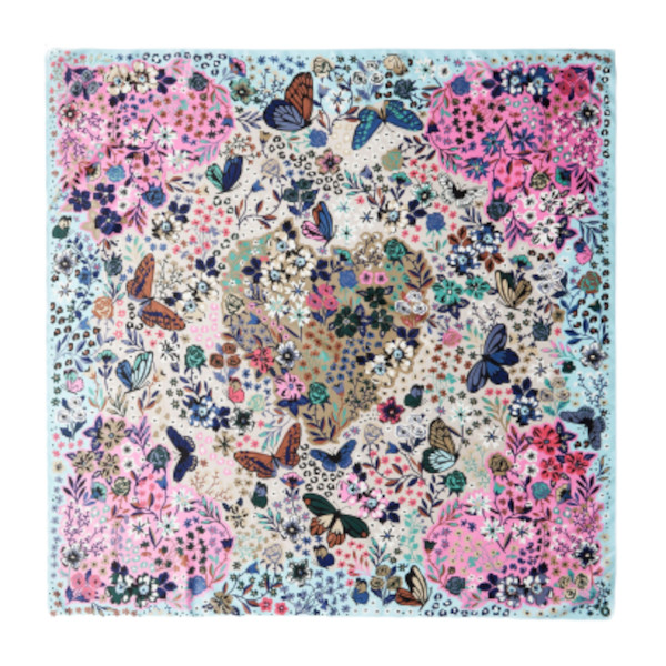BUTTERFLIES AND FLOWERS SCARF