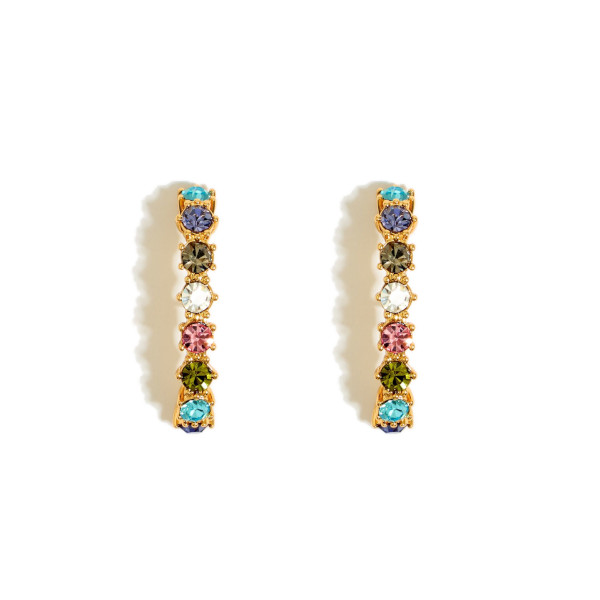 EARRINGS WITH INLAID CRYSTALS