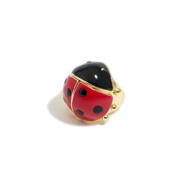 GOLDEN LADYBUG RING