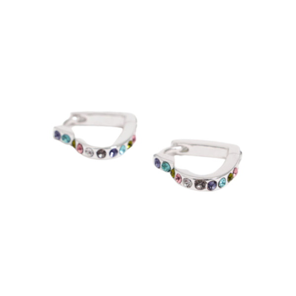 HEART CRYSTALS HOOP EARRINGS