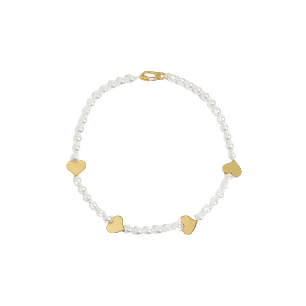 HEARTS PEARL NECKLACE