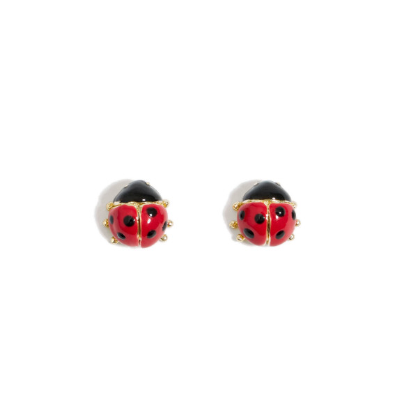 MINI GOLDEN LADYBUG EARRINGS
