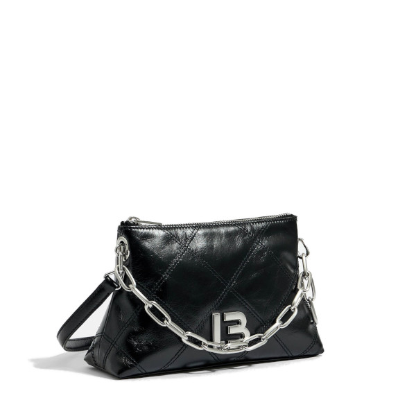 S LEATHER TRAPEZIUM BAG