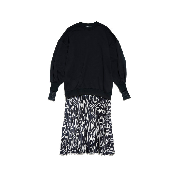TIGER LIQUID PRINT SWEATSHIRT DRESS