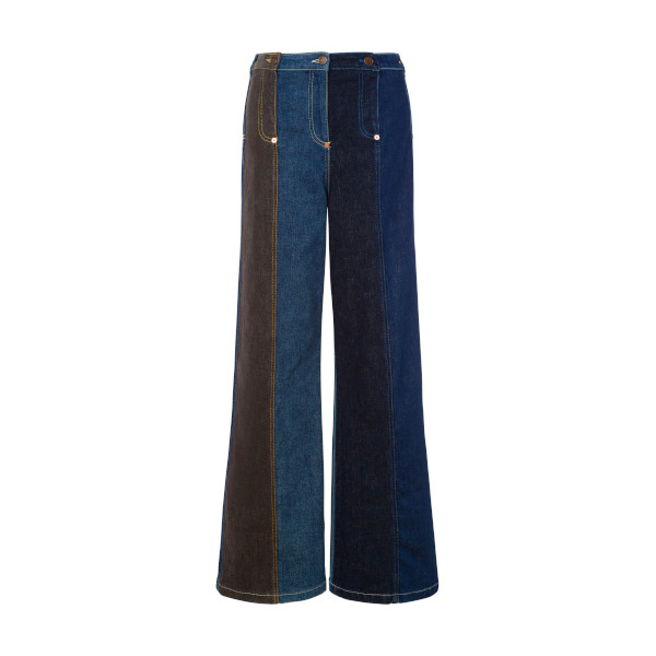PATCHWORK FLARED TROUSERS