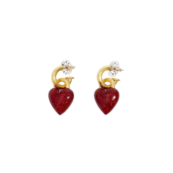 HOOP EARRINGS WITH GLITTER HEART