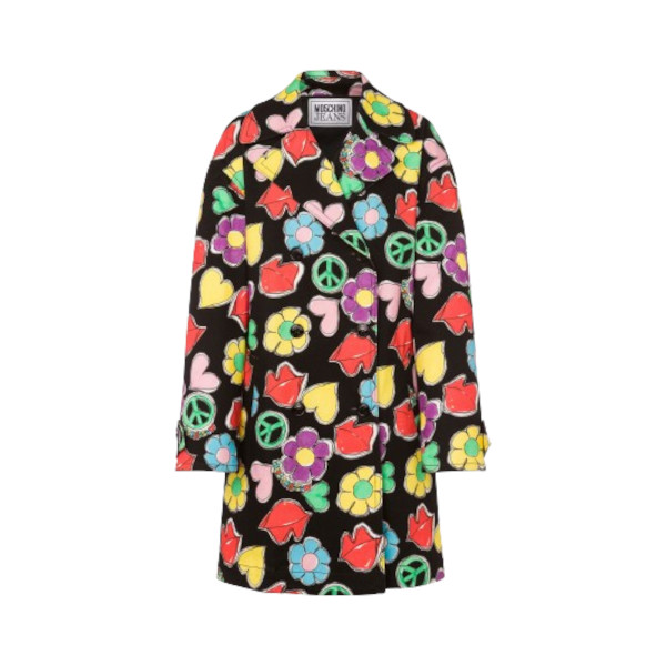 SYMBOLS PRINT DRILL COTTON COAT