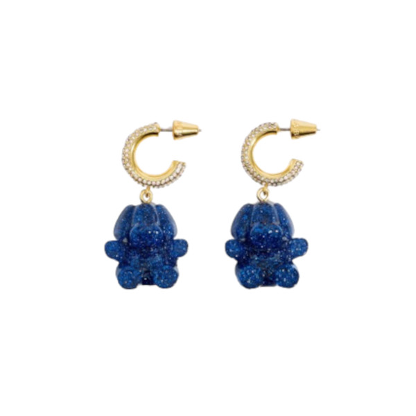 GLITTER DOG CRYSTALS HOOP EARRING