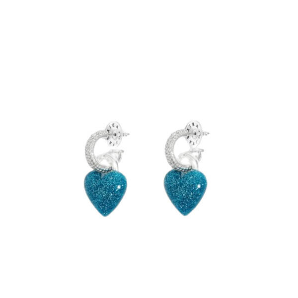 GLITTER HEARTS HOOP EARRINGS
