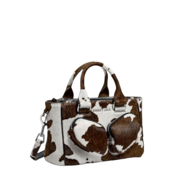 L COW PRINT LEATHER SHOPPER BAG