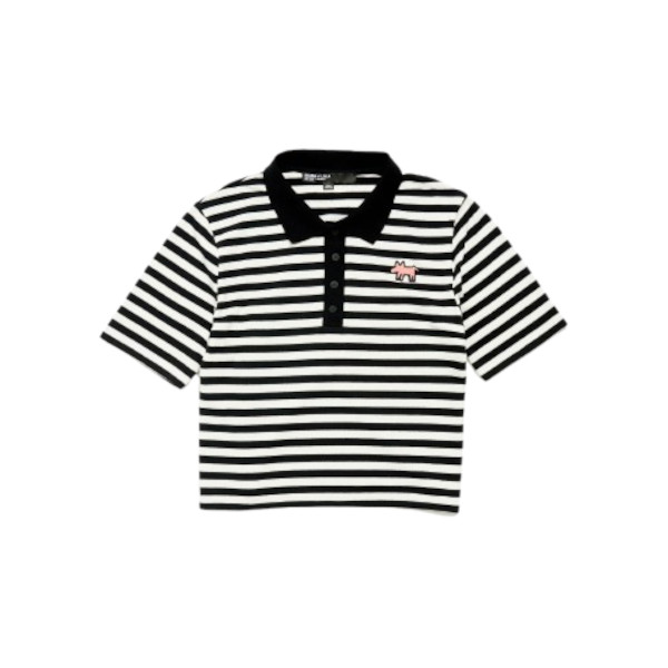 STRIPED BOXY POLO SHIRT