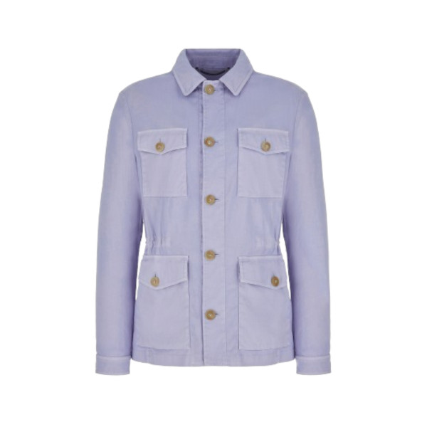 SAFARI JACKET IN A GARMENT-DYED STRETCH COTTON  BLEND